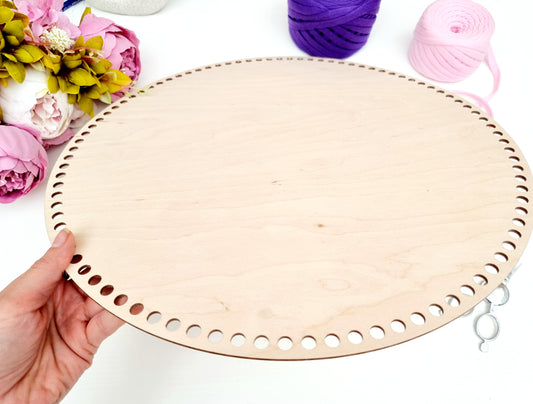 Circular wooden base 40cm/15.75" diameter for crochet, coiled or Macrame basket