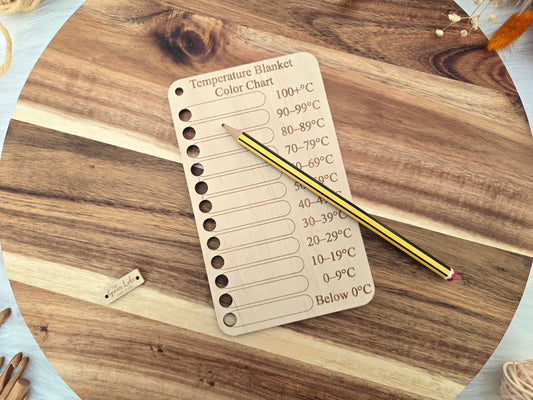 Wooden Temperature blanket Yarn Color chart Reusable wooden yarn color card