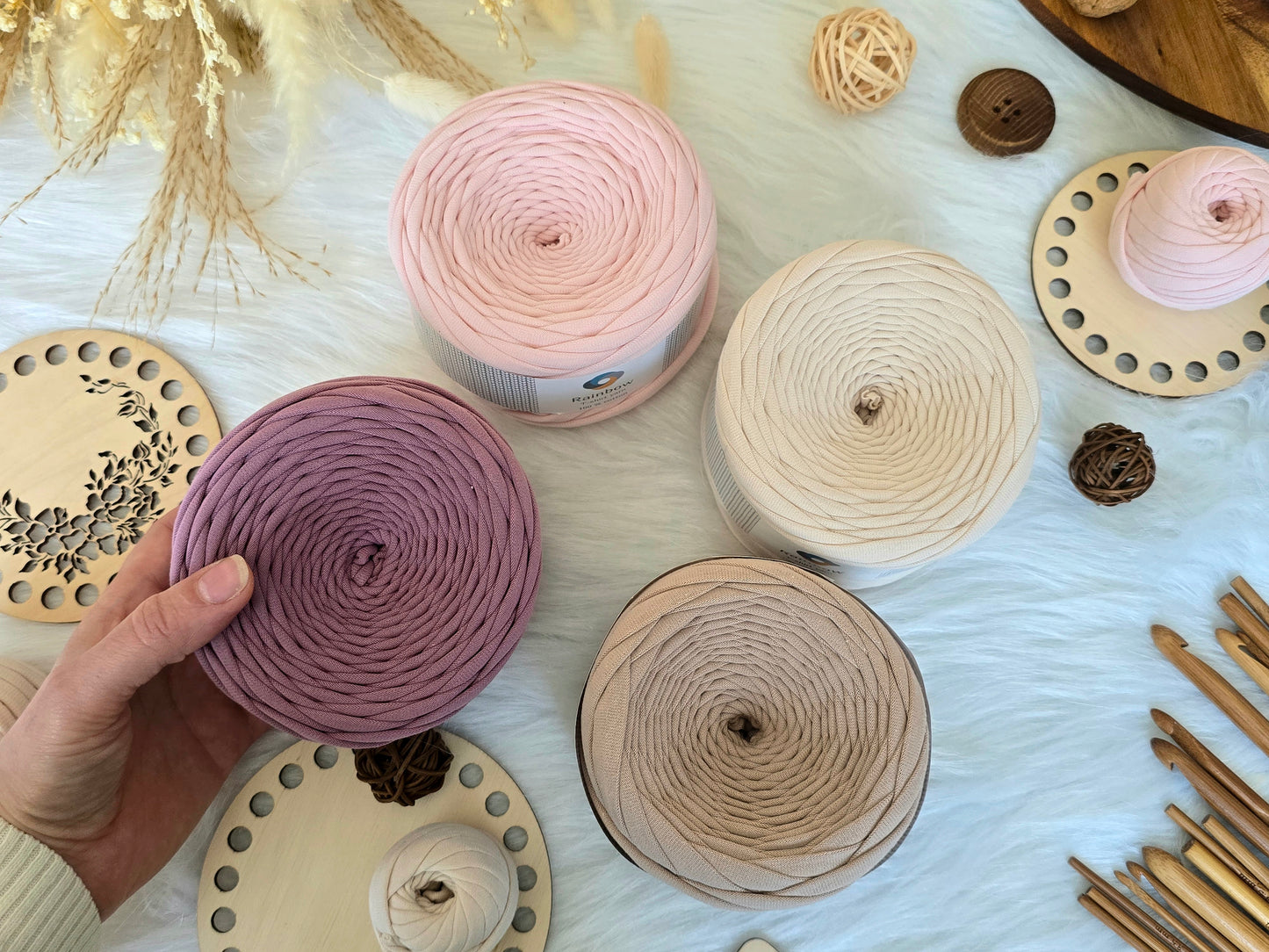 Tshirt yarn 50metres/55yards, 150-180gr, 7-9mm thickness, 100% Cotton Premium quality