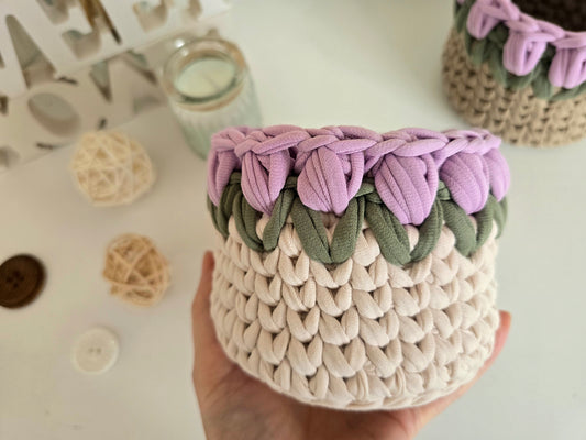 Tulip Basket crochet PDF pattern