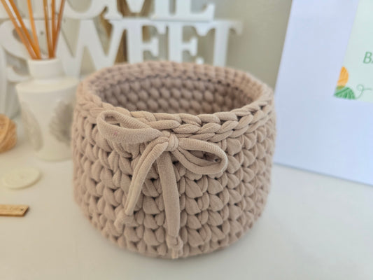 Small Crochet Basket PDF Pattern: Waistcoat Stitch Storage Basket