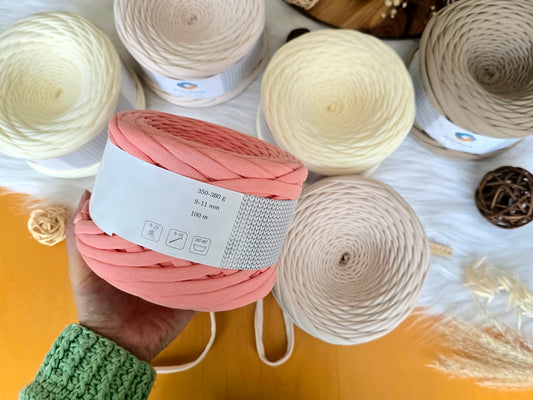 Tshirt yarn 100metres/110yards, 290-380gr, 9-11mm thickness, 100% Cotton Premium quality