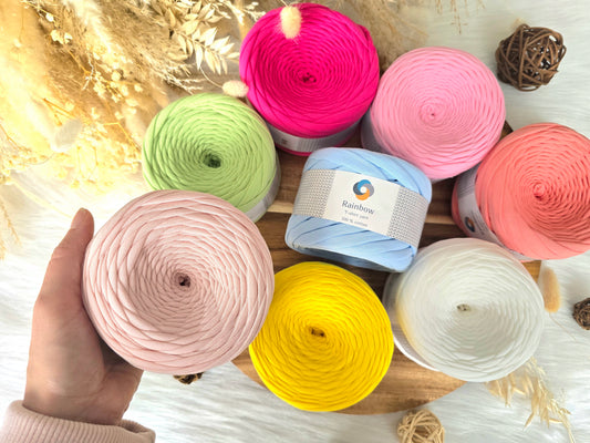Tshirt yarn 50metres/55yards, 150-180gr, 7-9mm thickness, 100% Cotton Premium quality