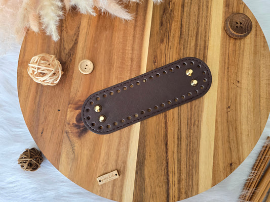 Oval bag bases 18x5.5cm Faux leather with golden stads