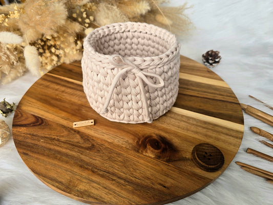 Small Crochet Basket PDF Pattern: Waistcoat Stitch Storage Basket