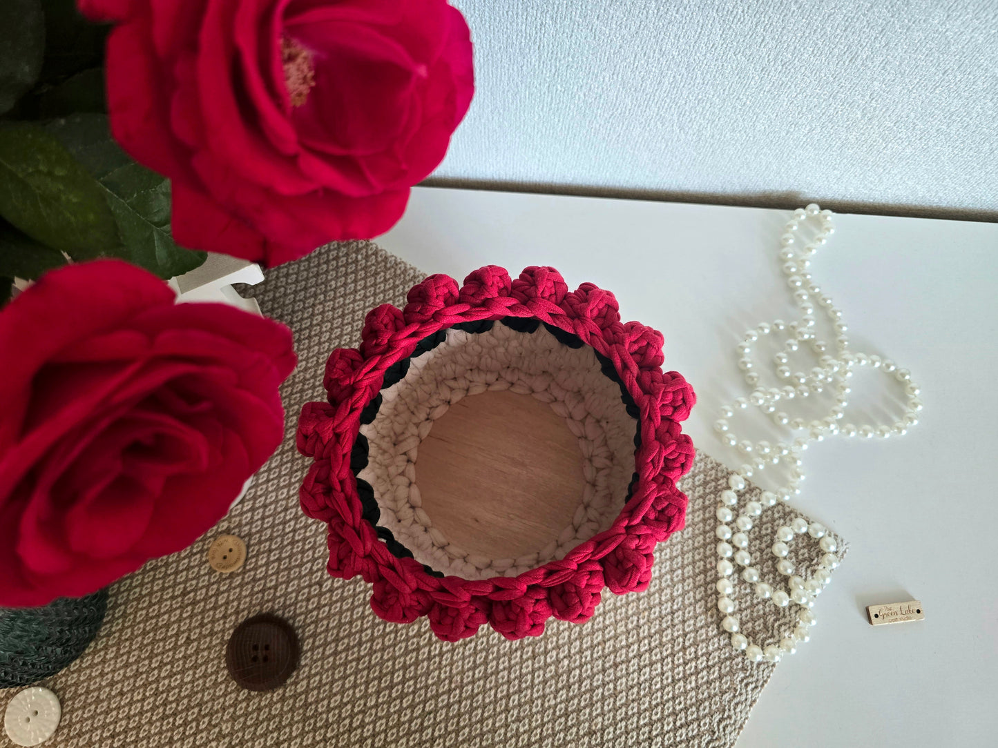 Rose Crochet Basket DIY Kit