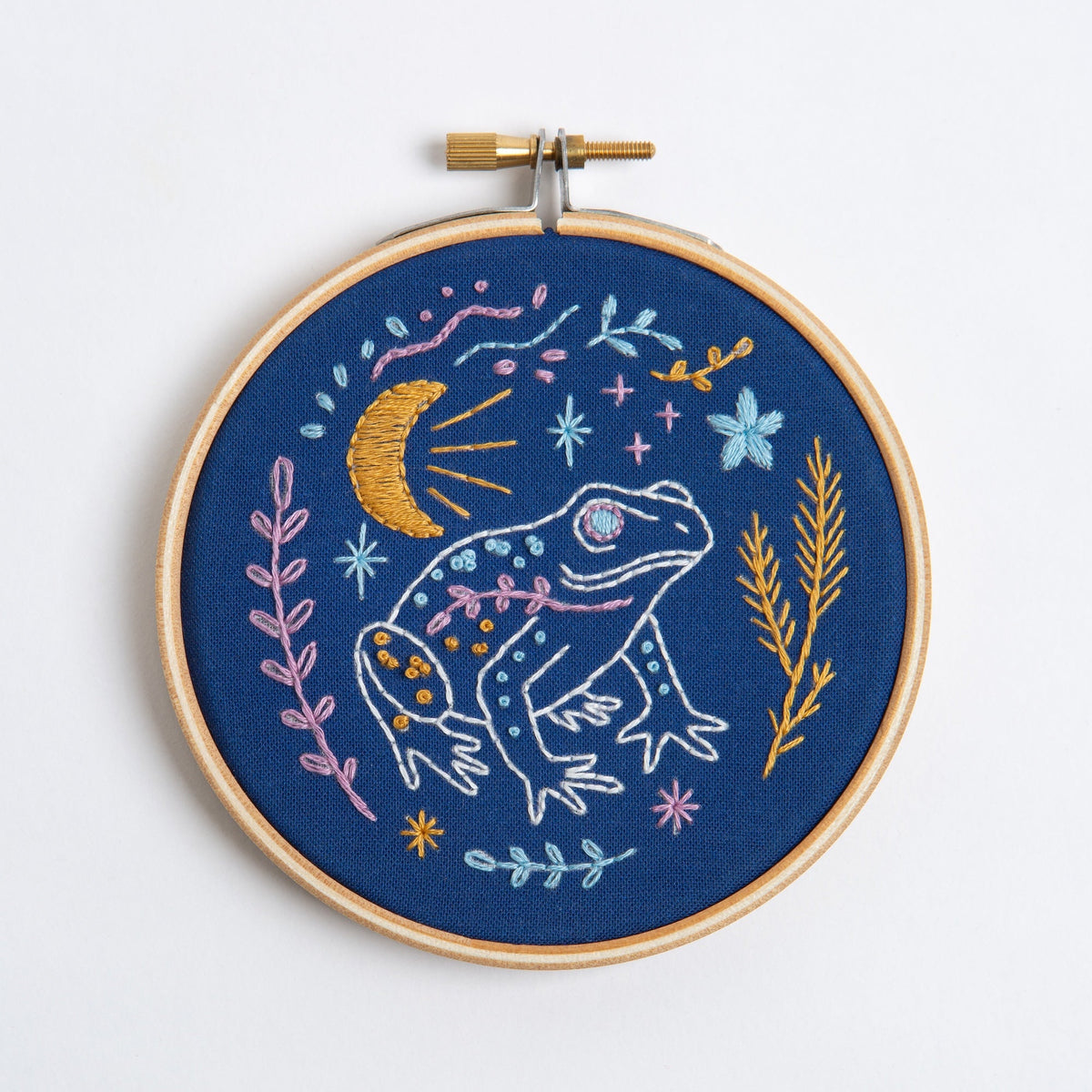 Celestial Frog mini embroidery kit