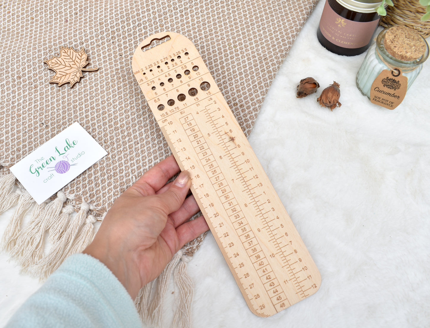 Wooden sock ruler N2 US sizes