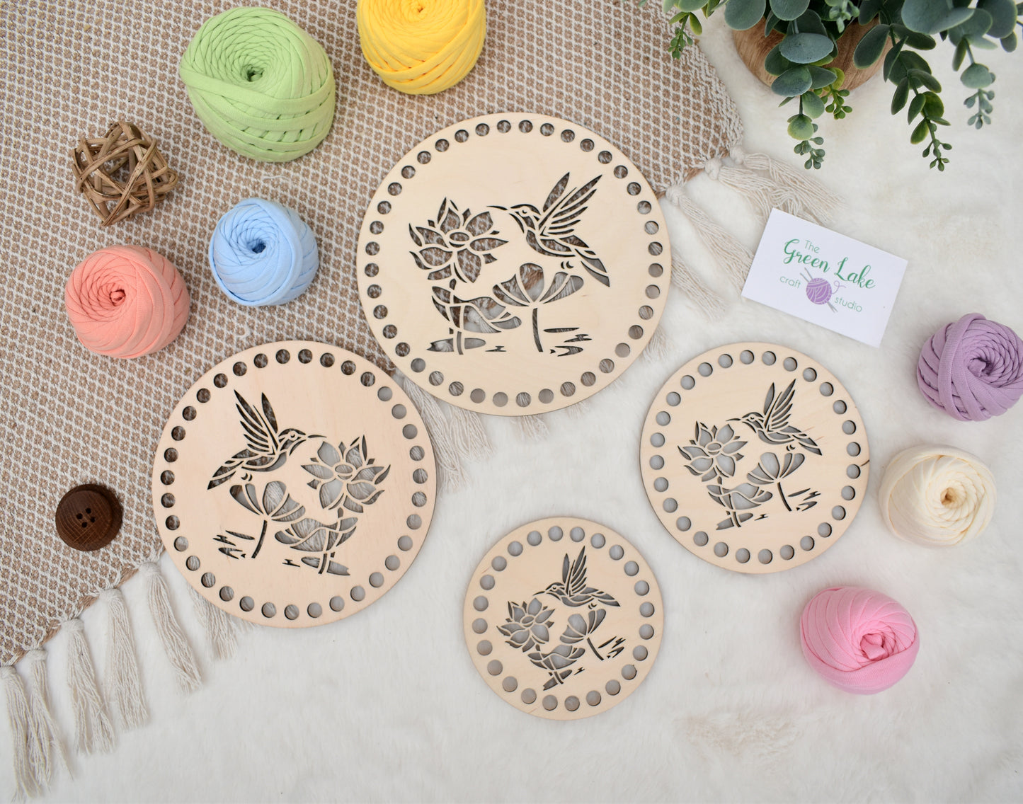 Wooden base bird design