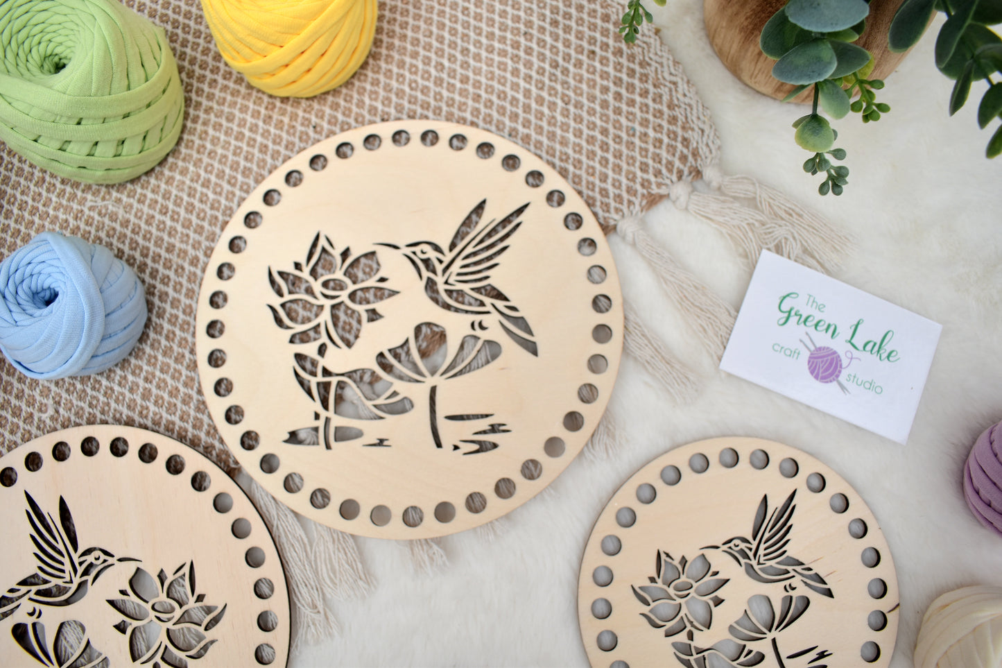 Wooden base bird design