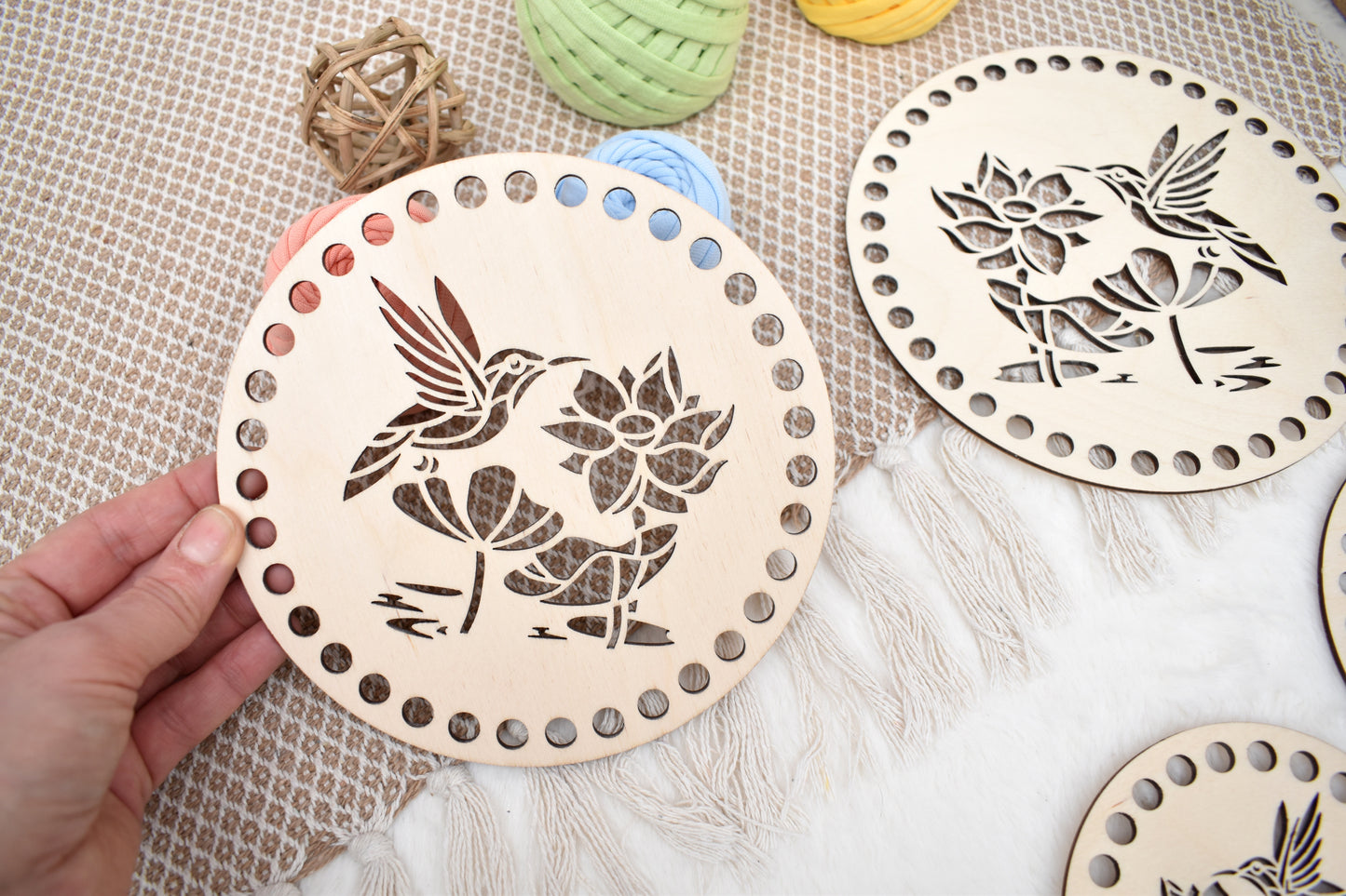 Wooden base bird design