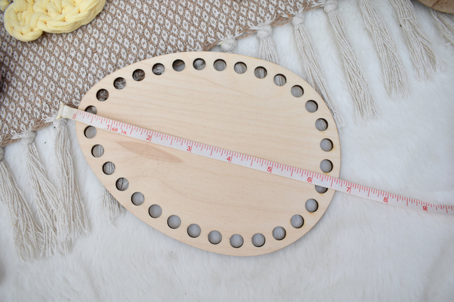 Wooden base for crochet Easter basket Egg shape