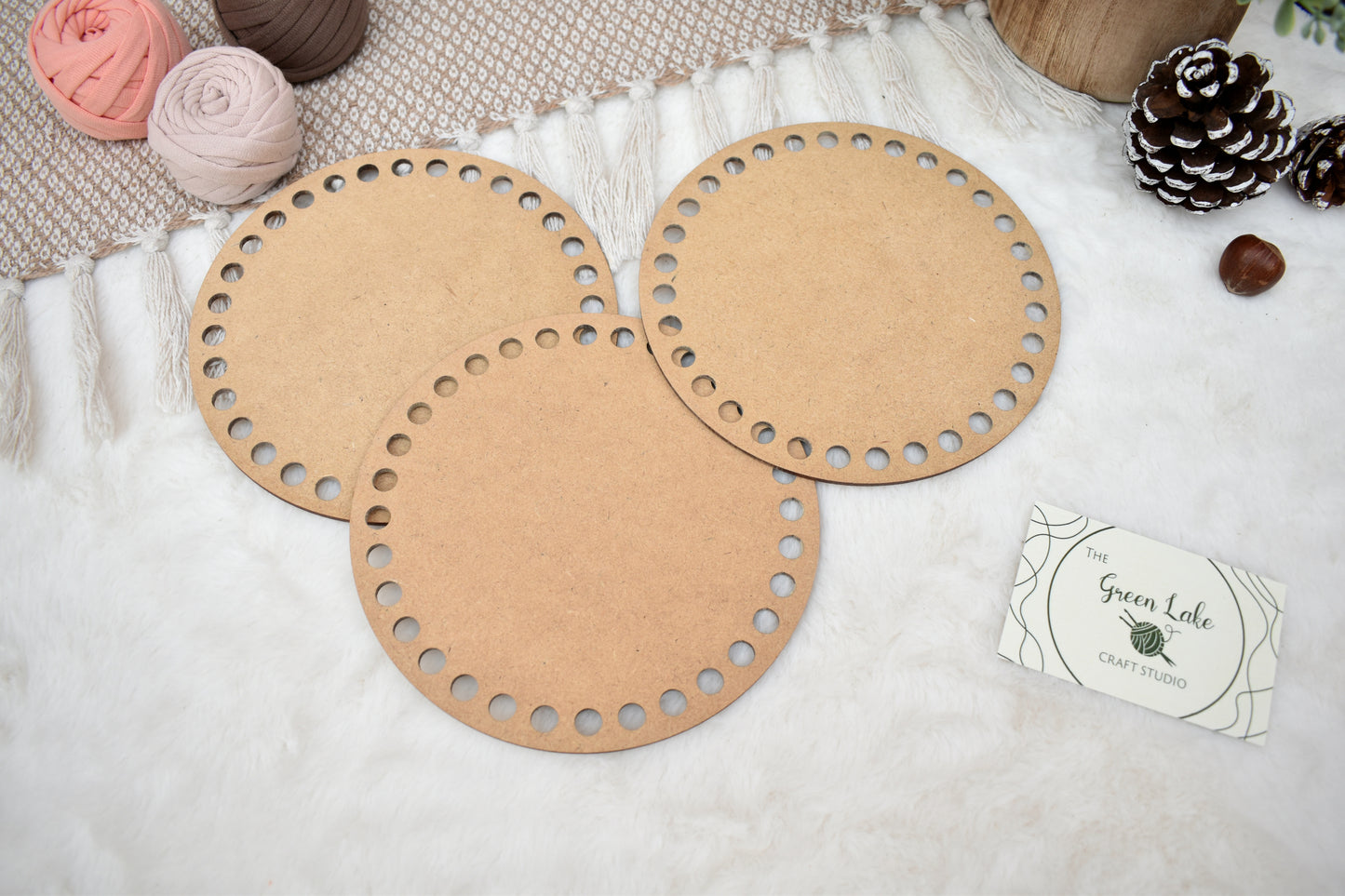 Circular base for crochet basket
