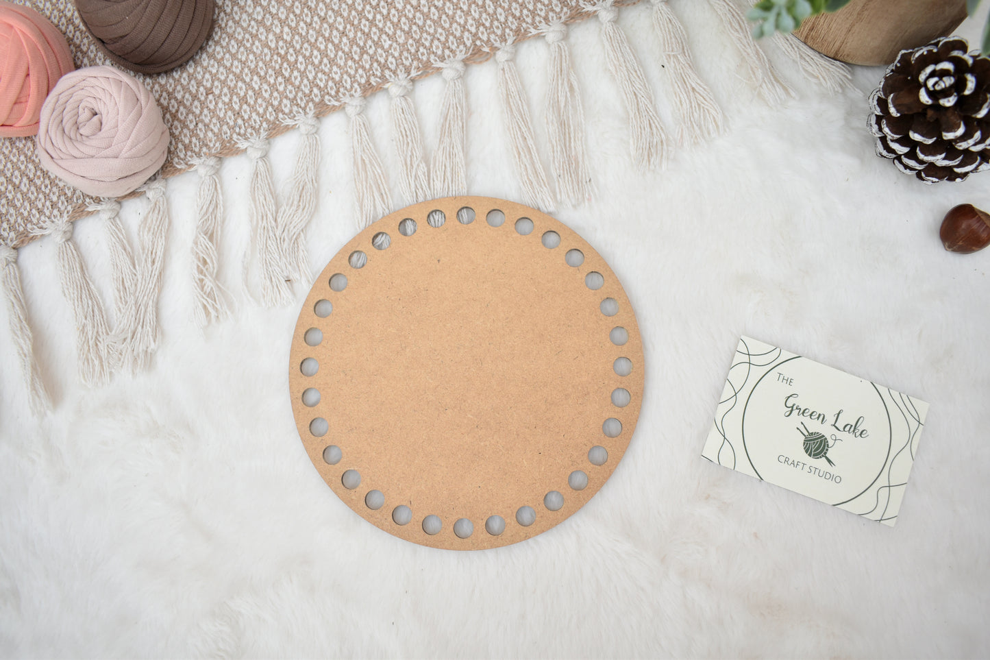 Circular base for crochet basket