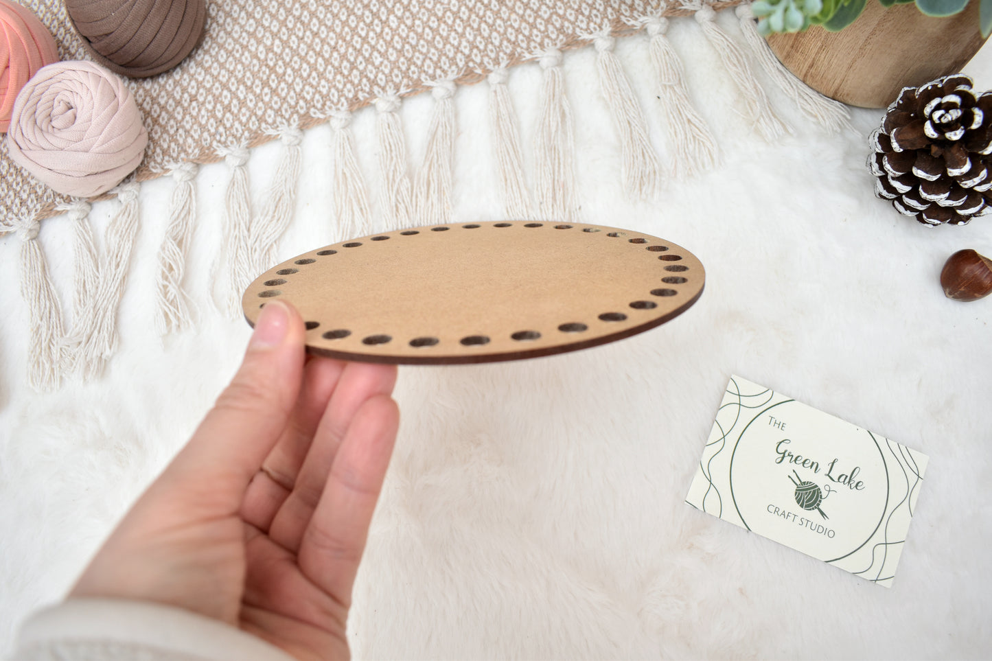 Circular base for crochet basket