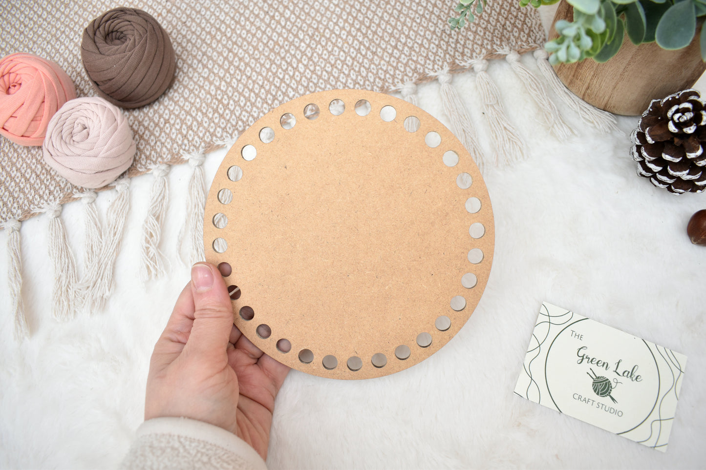 Circular base for crochet basket