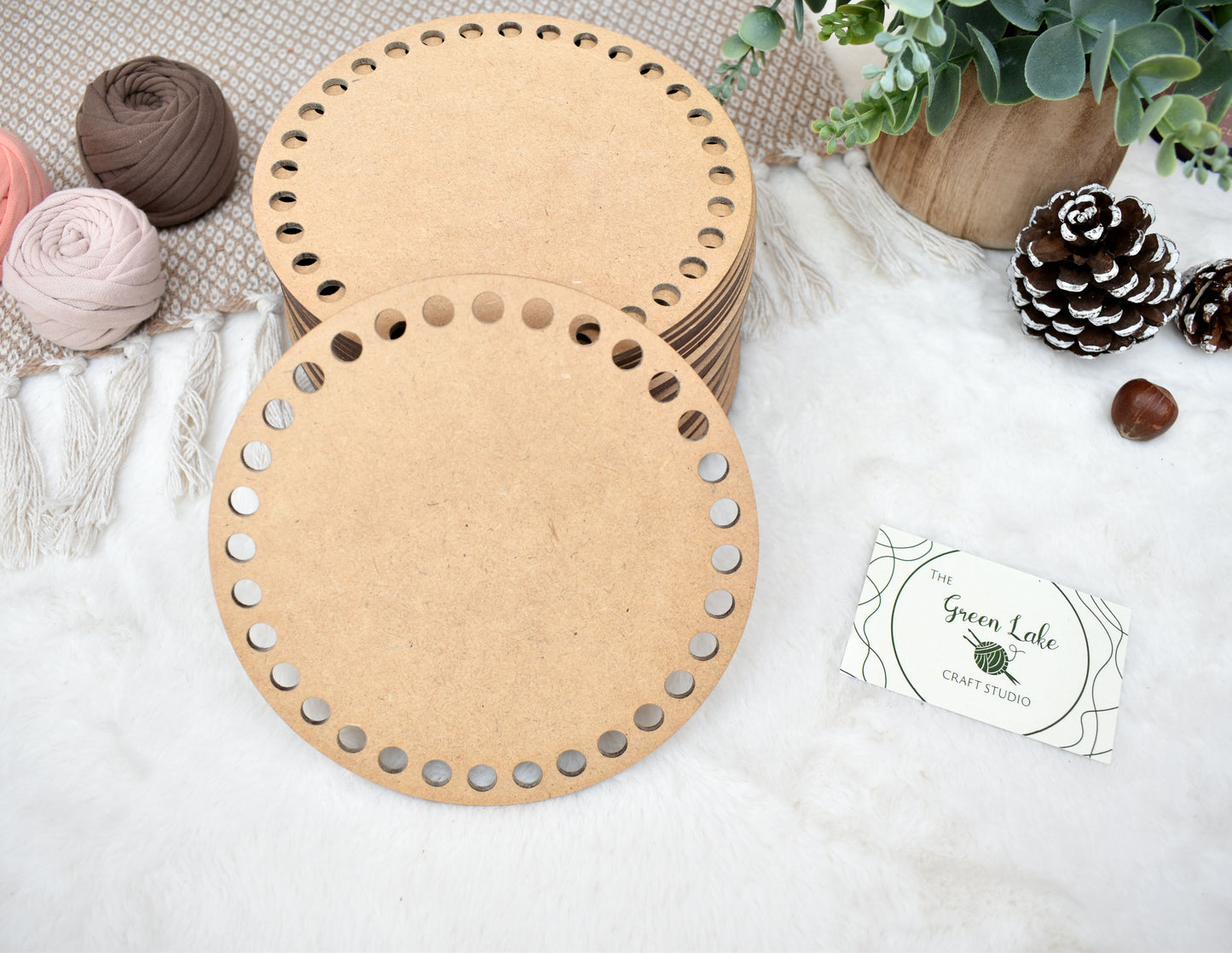 Circular base for crochet basket