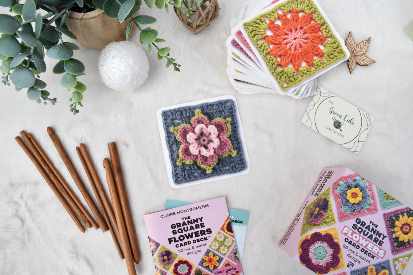 Granny square Flower card deck