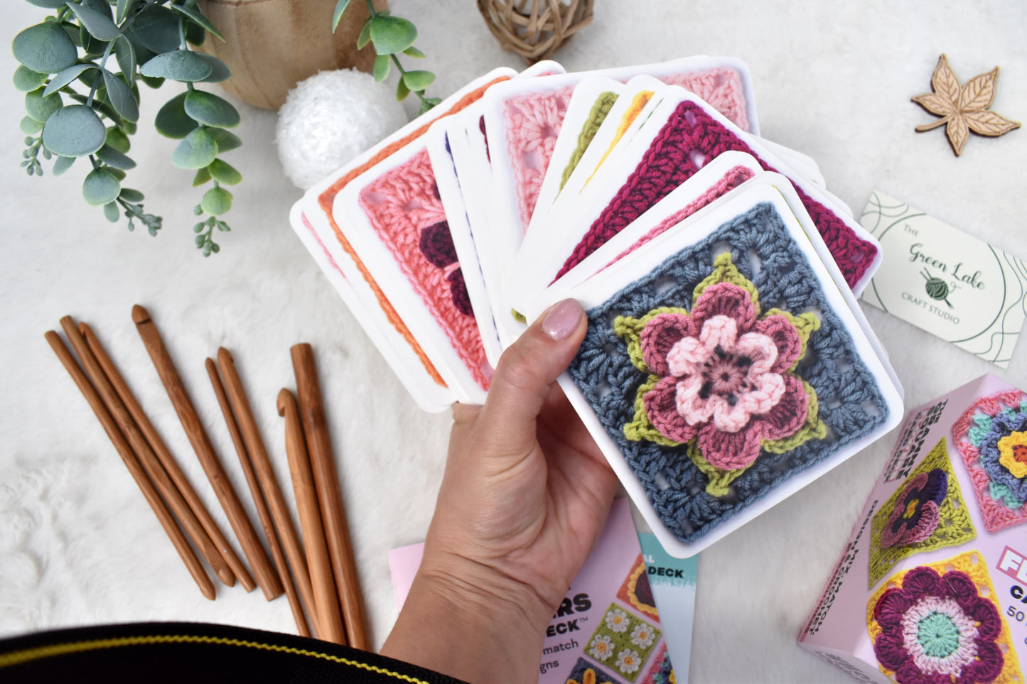Granny square Flower card deck