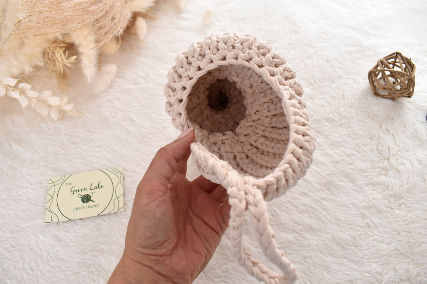 Seashell crochet basket