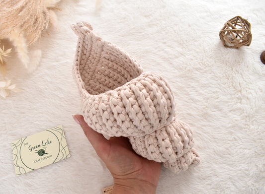 Spiral Seashell crochet basket