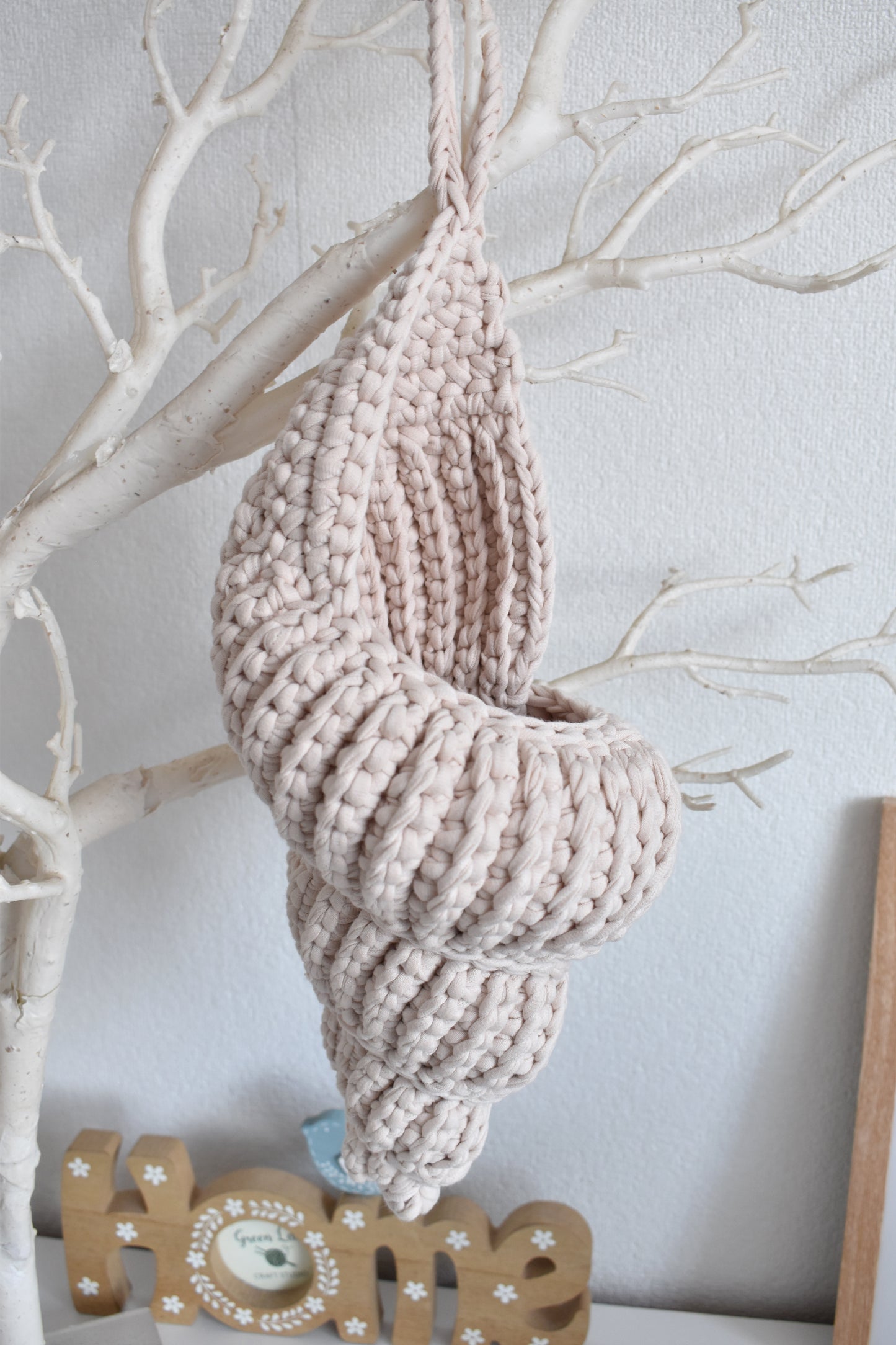 Seashell crochet basket