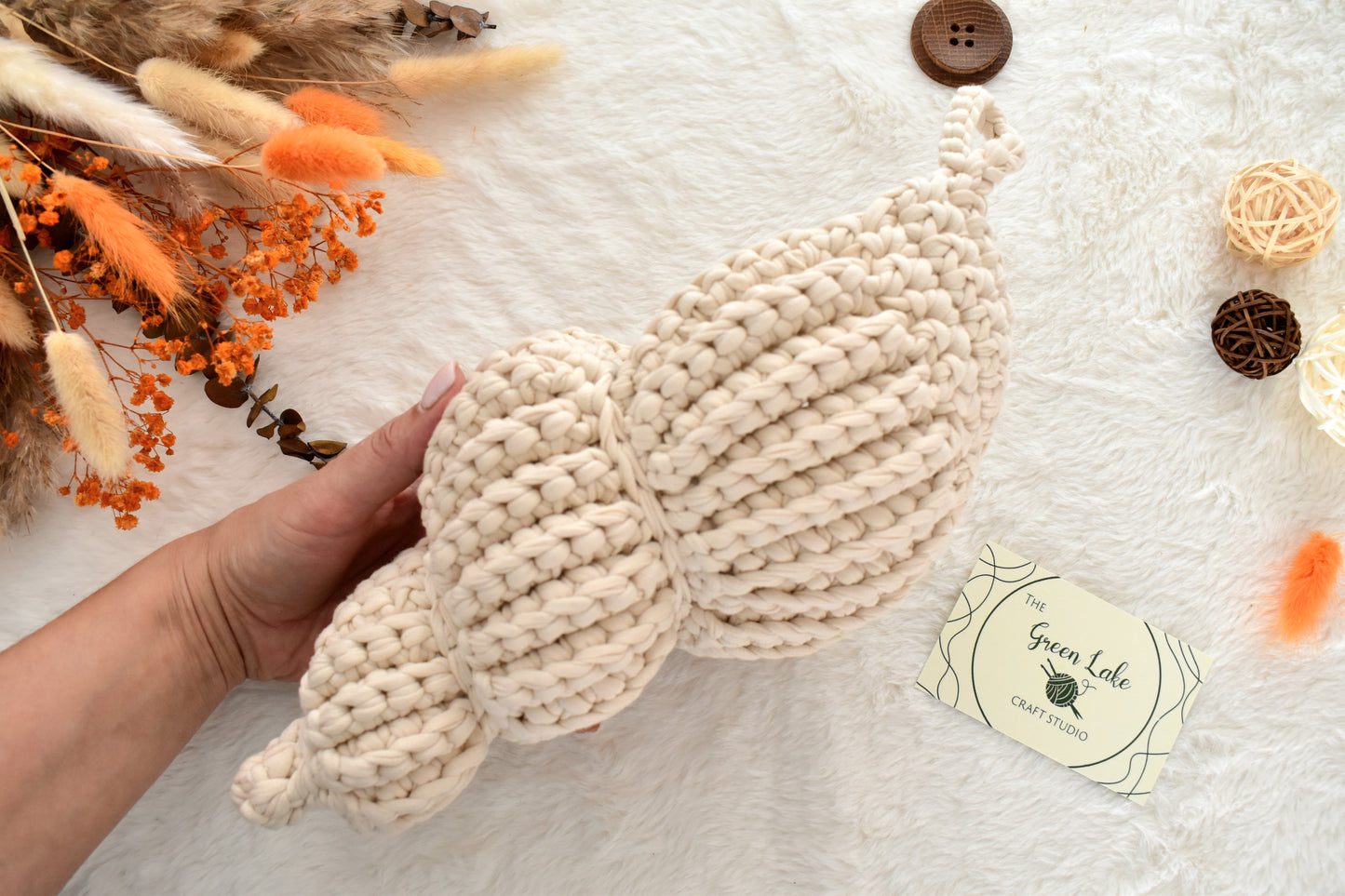 Seashell crochet basket