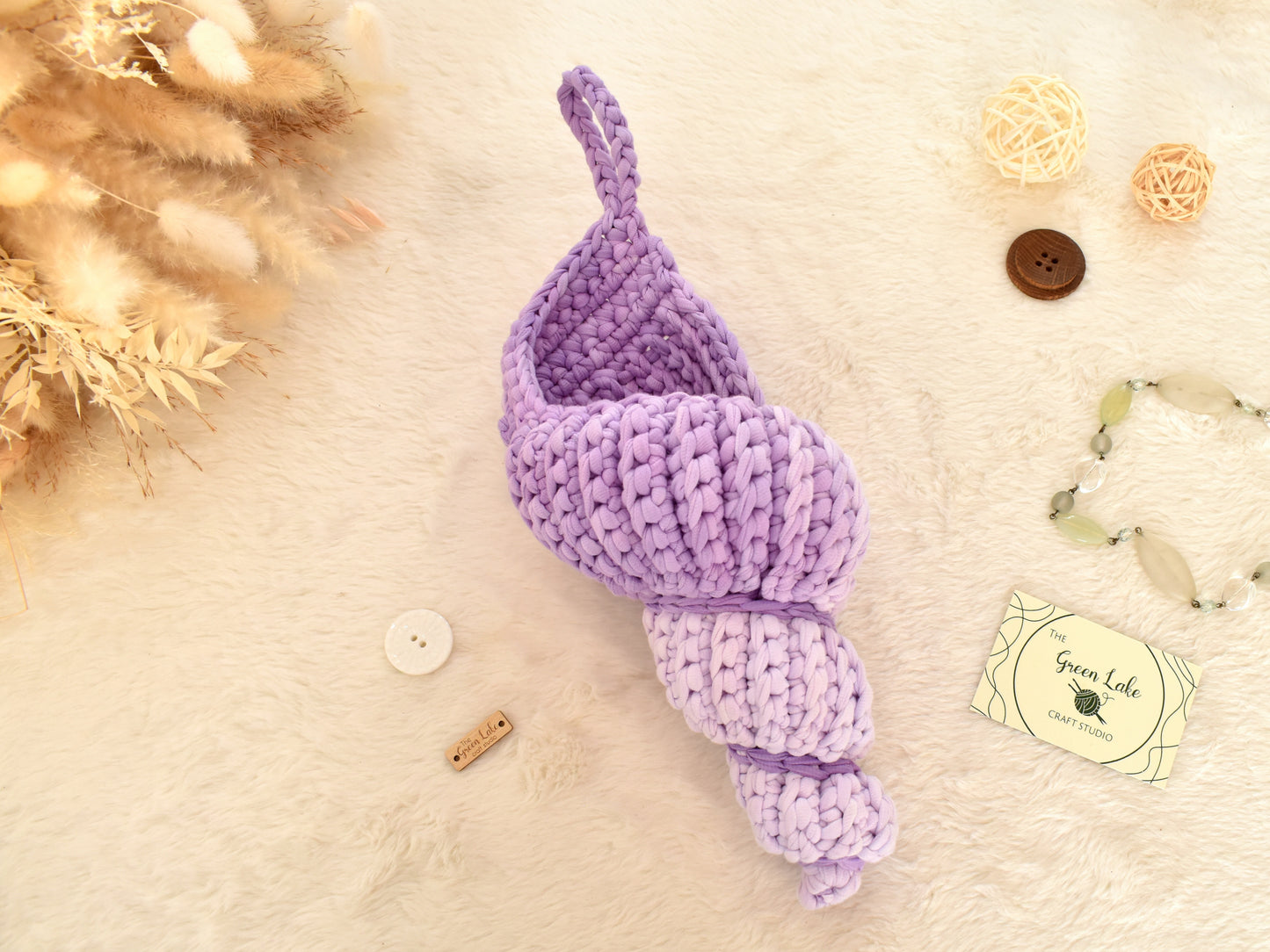 Unique spiral seashell basket