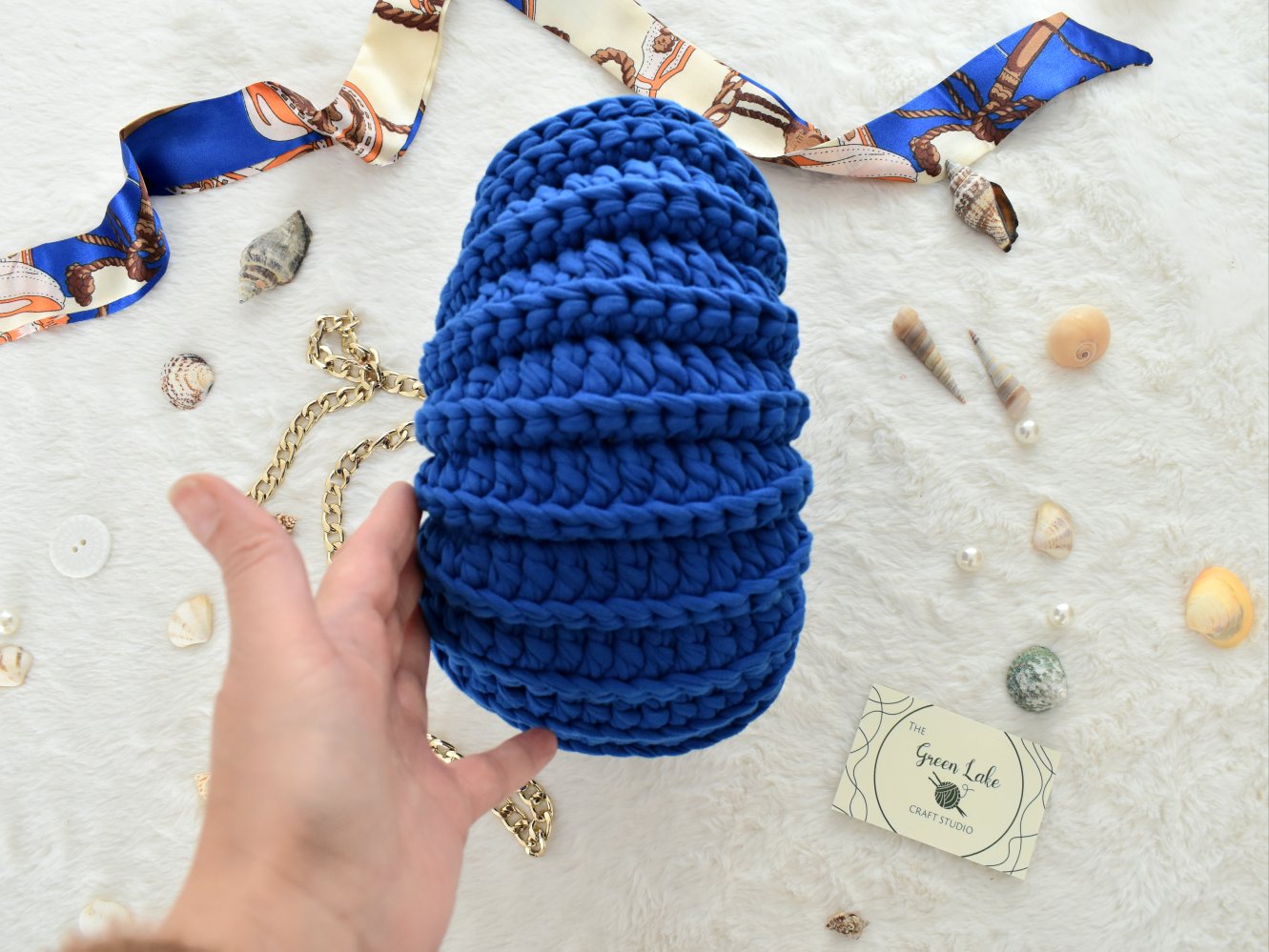 Crochet Ammonite Bag with chain handle