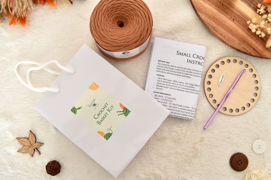 Small Crochet Basket Kit - Waistcoat Stitch
