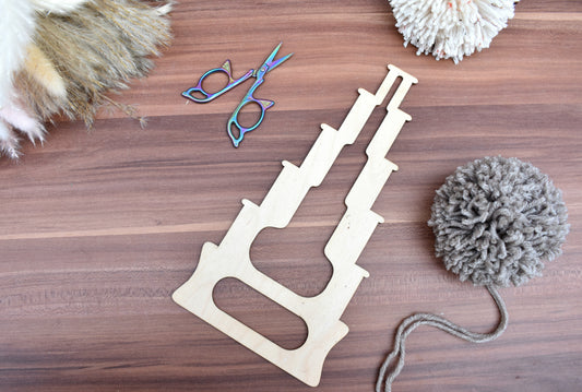Wooden pom pom maker