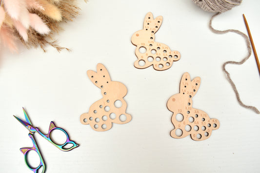 Bunny knitting needle gauge