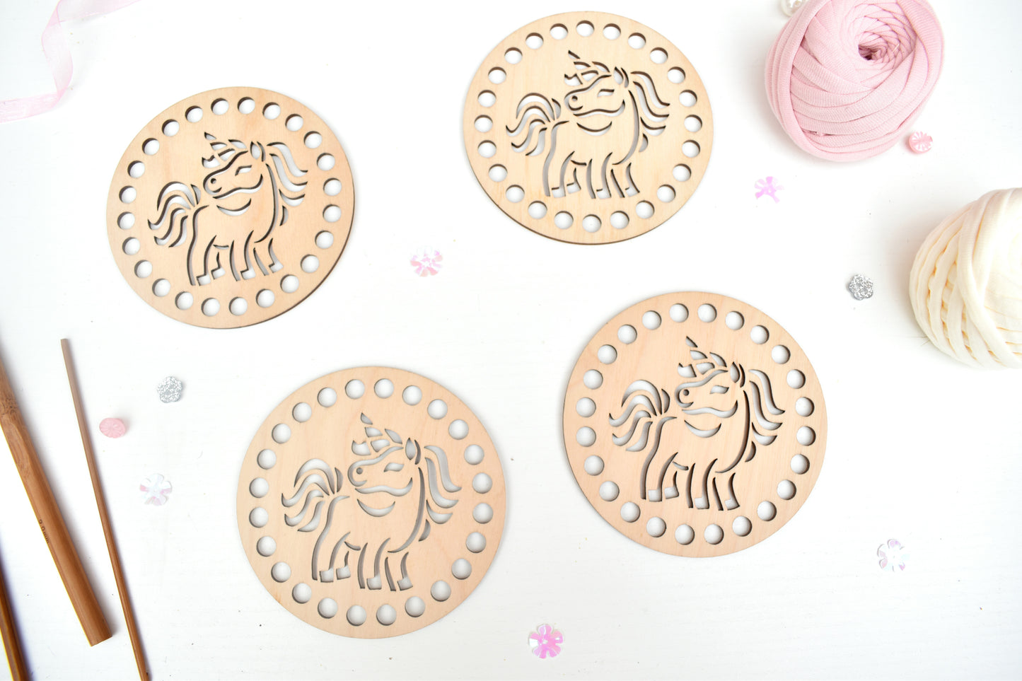 Wooden base Unicorn design