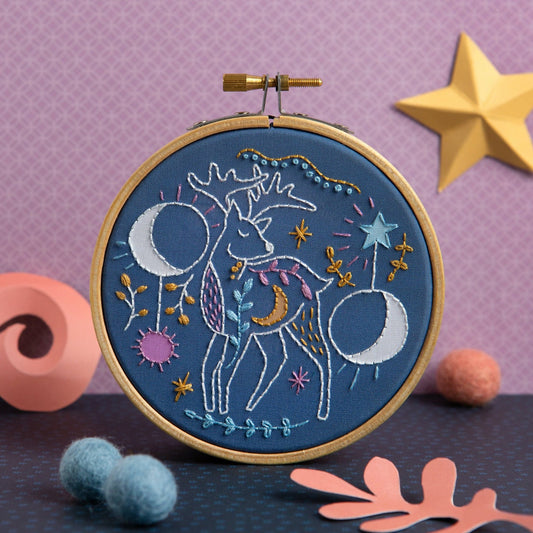 Celestial Deer mini embroidery kit