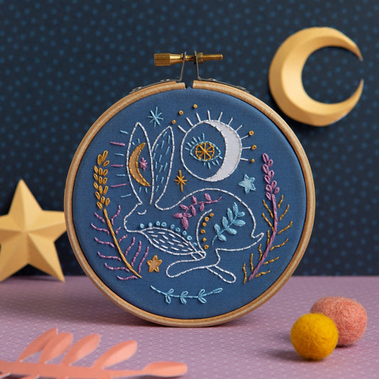 Celestial Hare mini embroidery kit