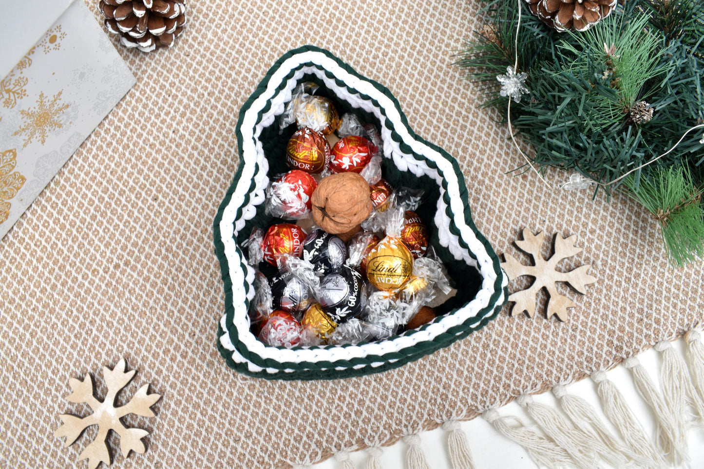 Christmas tree storage basket