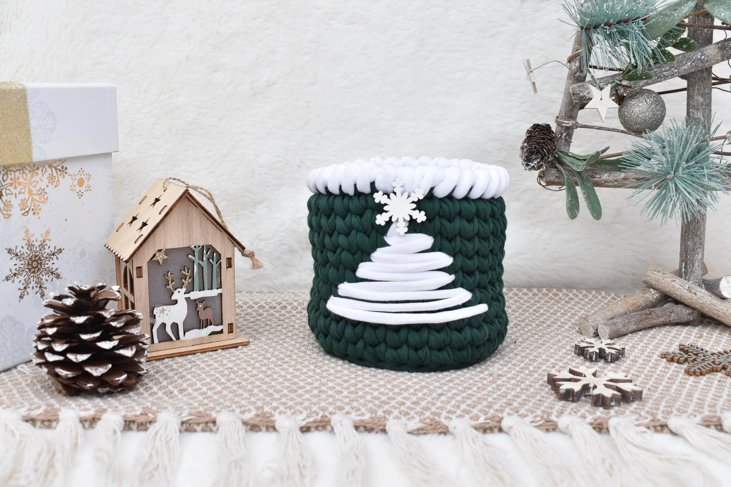 Christmas small red basket