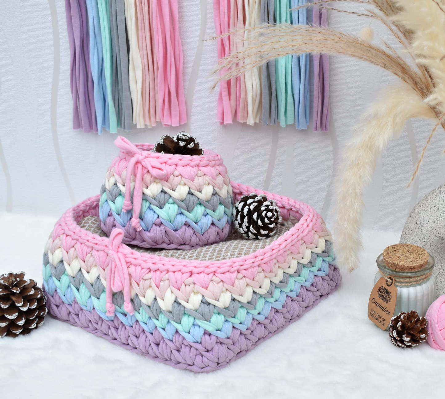 Set of 2 Nursery Rainbow baskets