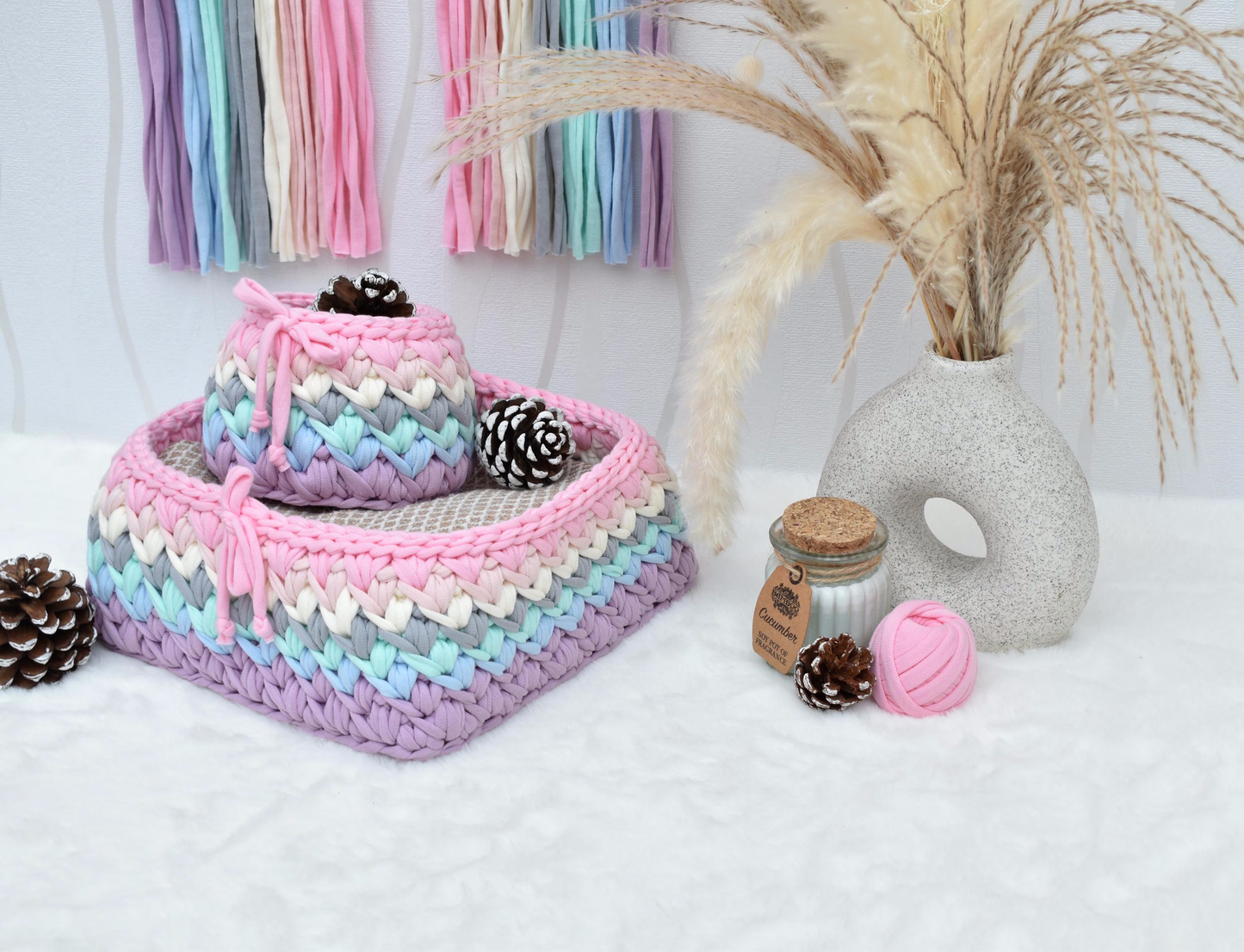Set of 2 Nursery Rainbow baskets