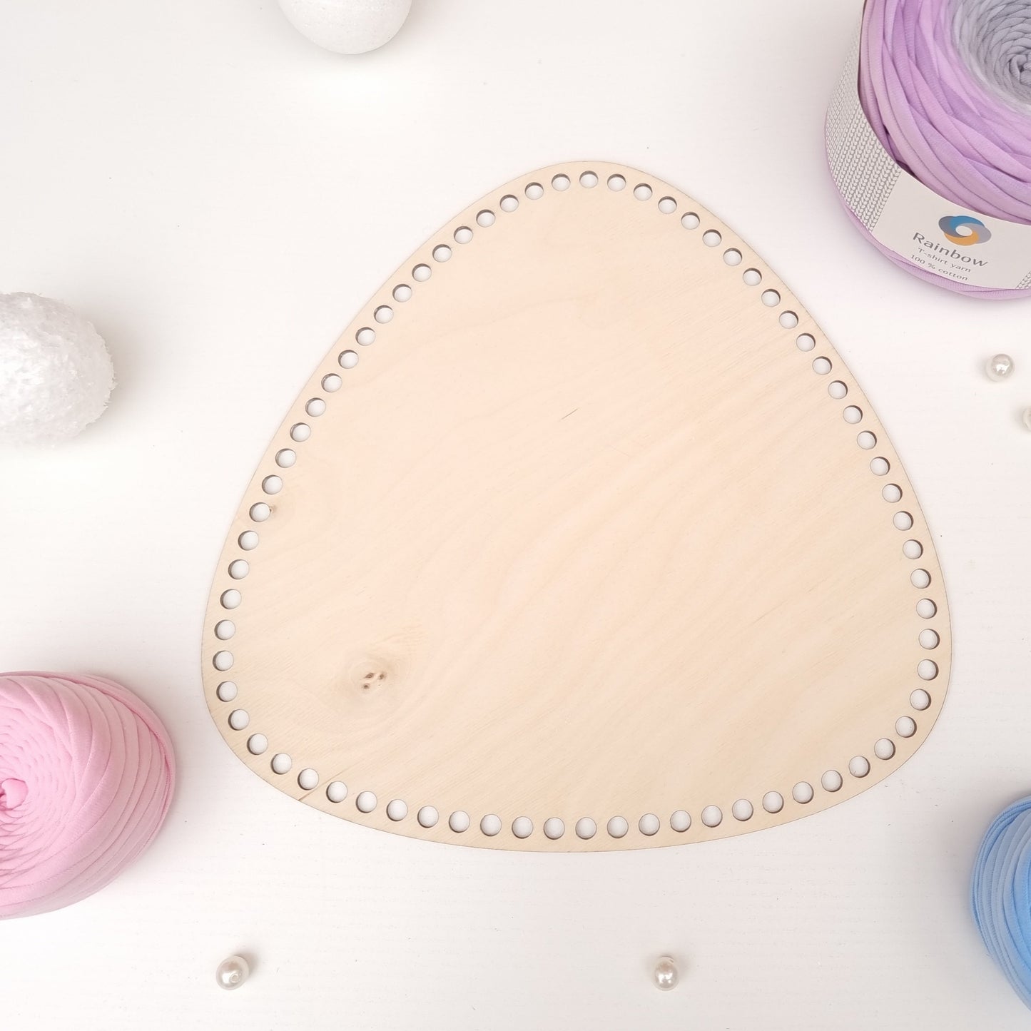 Triangular wooden base for crochet baskets with 8mm hole size, macrame baskets, coiled baskets