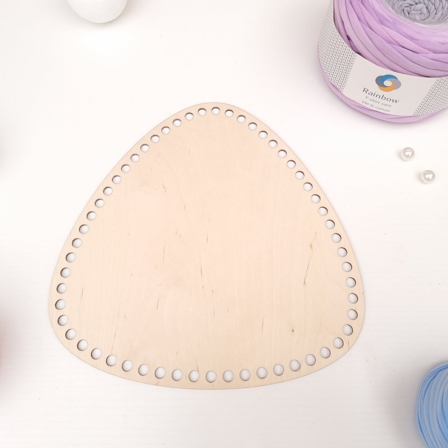Triangular wooden base for crochet baskets with 8mm hole size, macrame baskets, coiled baskets