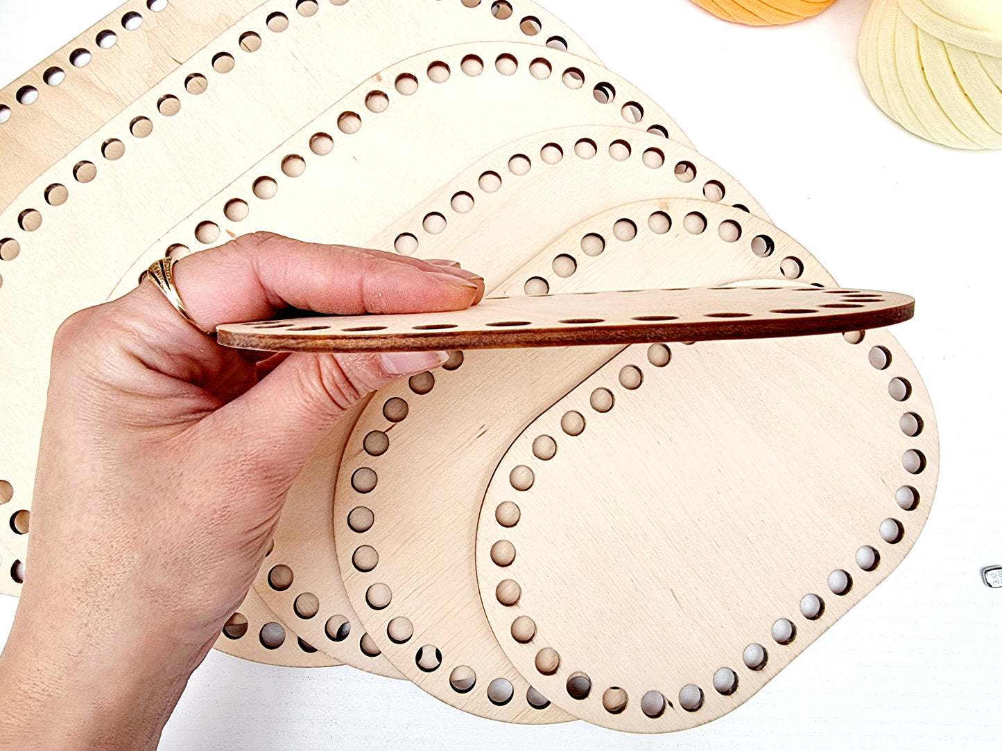 Wide Rounded Rectangular Wooden Base