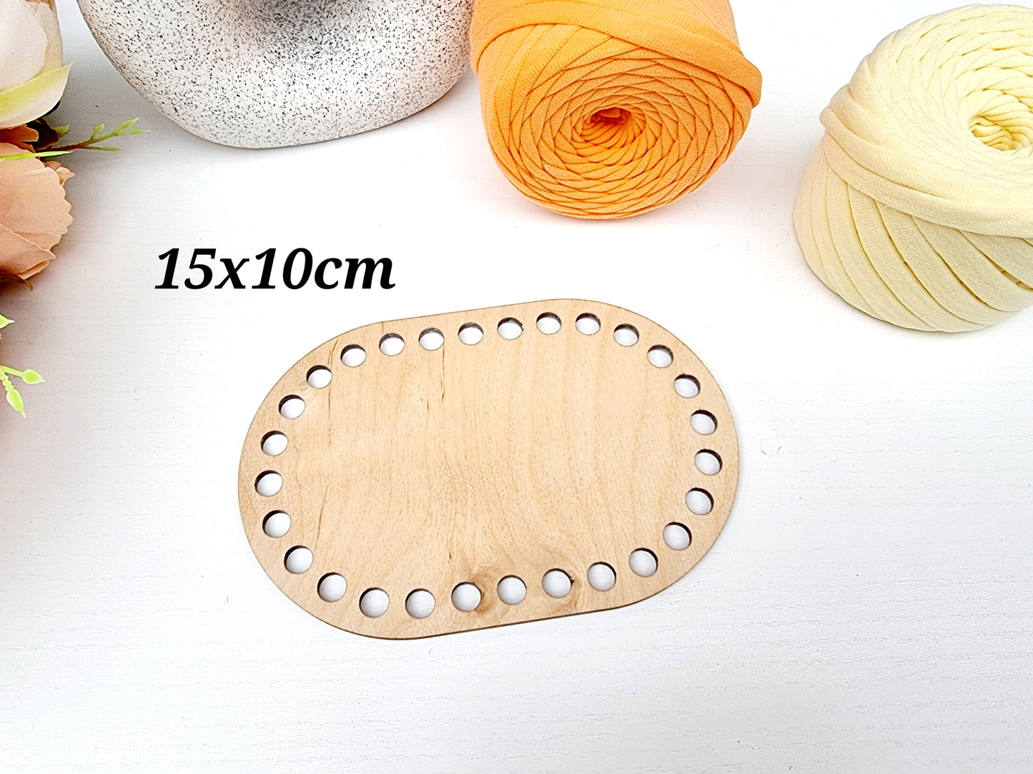 Wide Rounded Rectangular Wooden Base