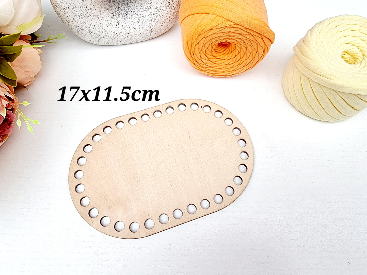 Wide Rounded Rectangular Wooden Base