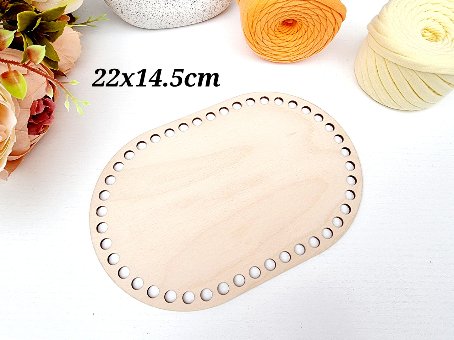 Wide Rounded Rectangular Wooden Base
