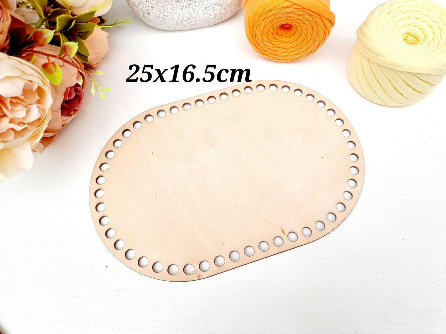 Wide Rounded Rectangular Wooden Base