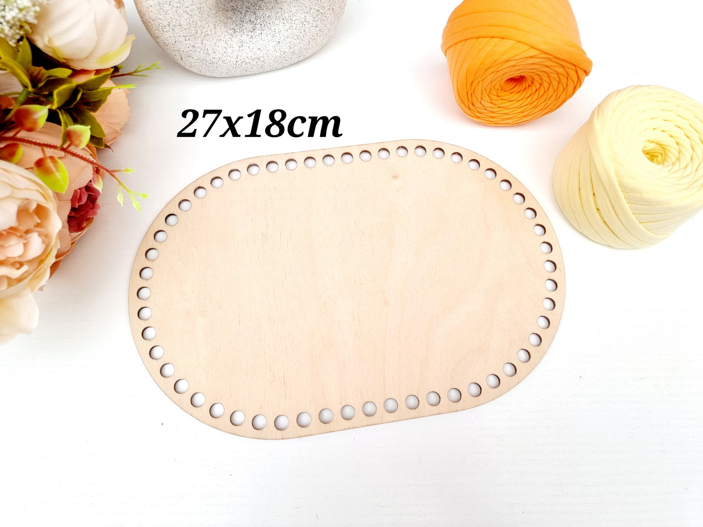 Wide Rounded Rectangular Wooden Base