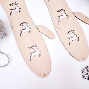 Mitten Wooden Blockers - Deer design