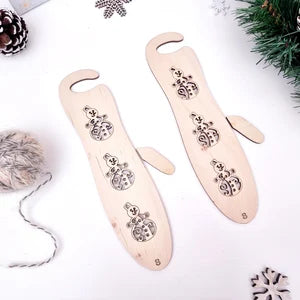 Mitten Wooden Blockers - Snowmen design