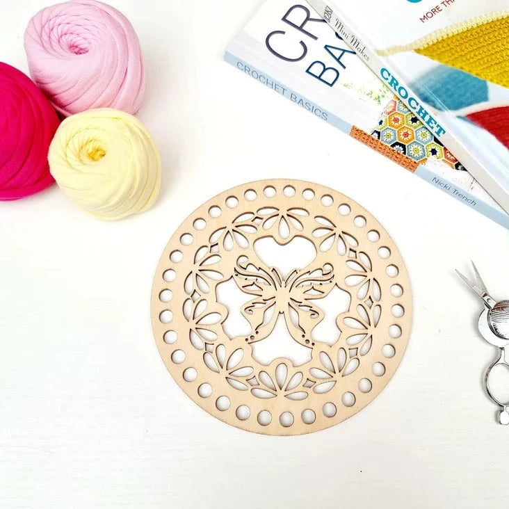 Crochet Basket with lid Flower power